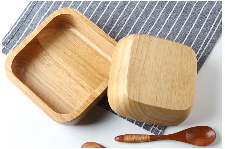 1 шт. Квадратная Деревянная миска для салата большая риса здоровая натуральная