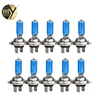 10 шт. H7 100 Вт 12 в супер яркие белые противотуманные фасветильник s галогенная лампа Высокая мощность фонасветильник s лампа Автомобильный источник света парковка 6000K