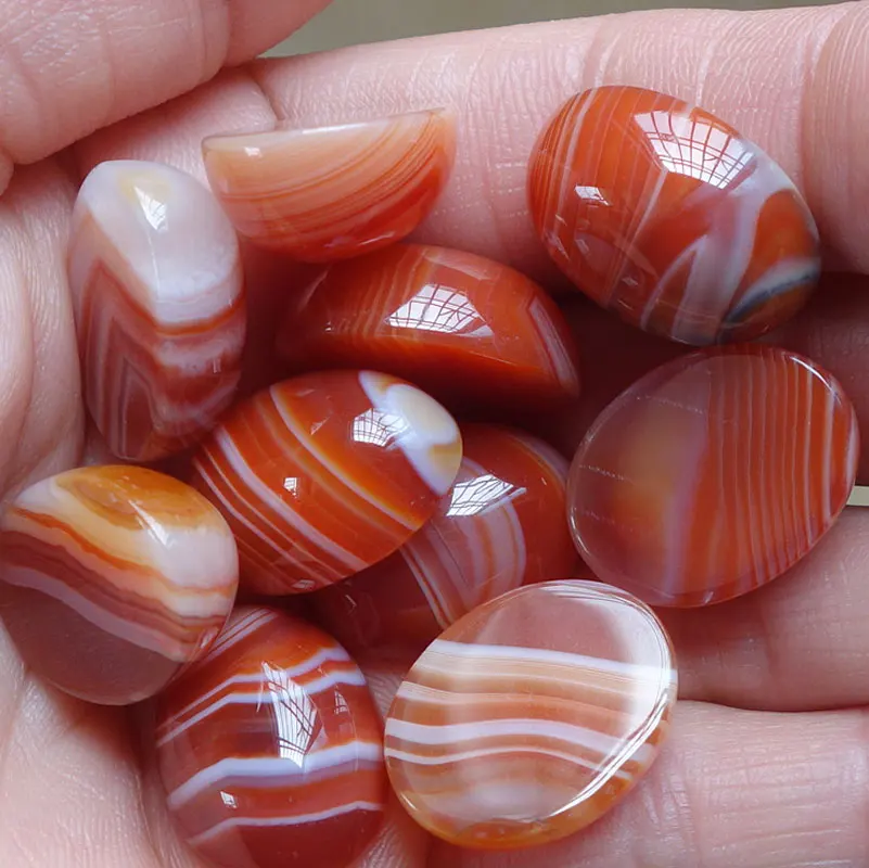 20x15x7mm Free Shipping Stripe Agates Oval CAB Cabochons 10pcs/lot | Украшения и аксессуары