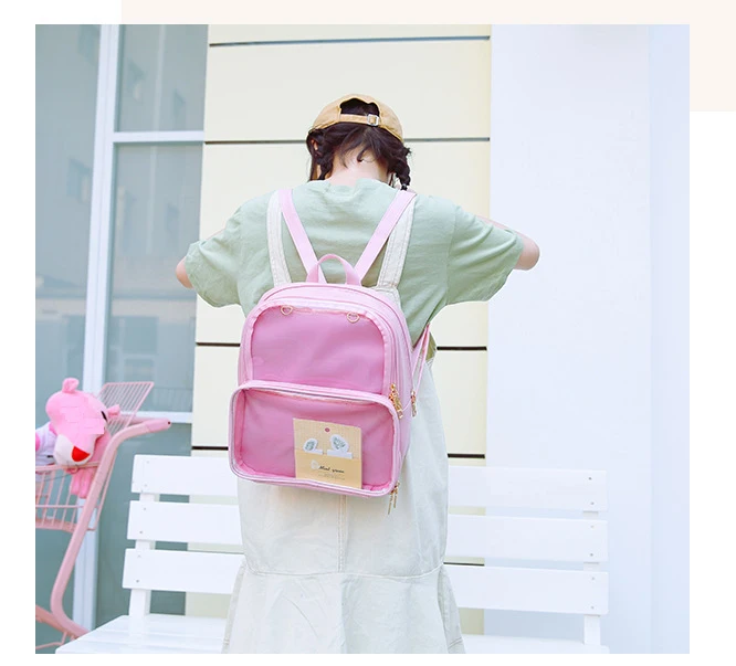Прозрачные женские рюкзаки Itabags Harajuku рюкзак Водонепроницаемый Kawaii прозрачная сумка для школы подростка Девочки сумки через плечо