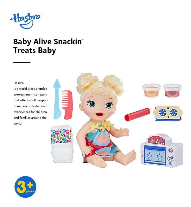 Hasbro Baby Alive Snackin' Treats детские игрушки развивающие детские куклы реалистичные Reborn Baby Alive подарки для девочек игрушки