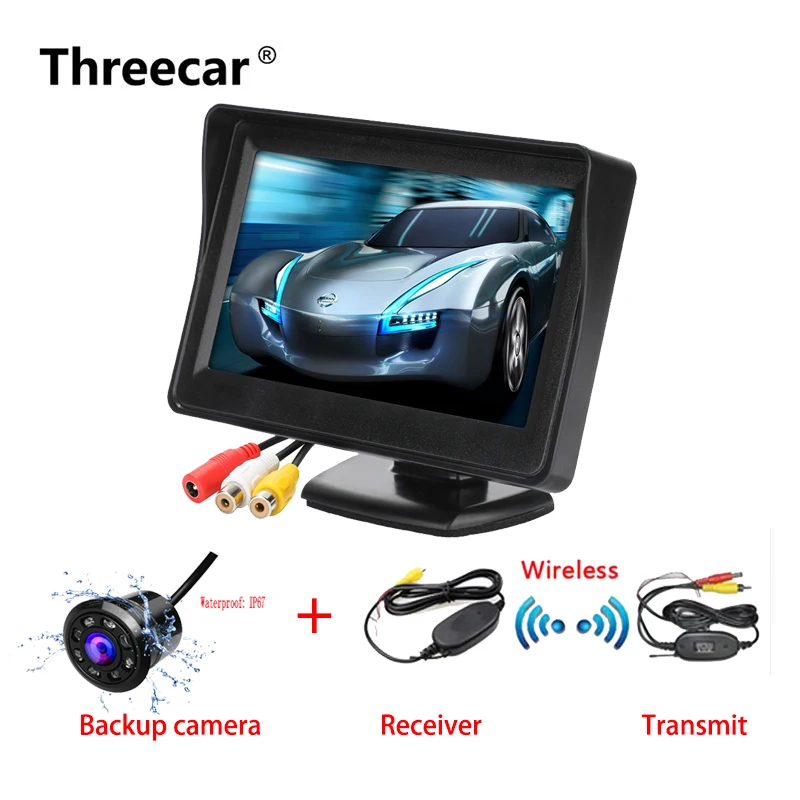 800*480 HD автомобильный монитор 4," TFT lcd Автомобильный дисплей монитор для парковки заднего вида с камерой заднего вида монитор NTSC PAL