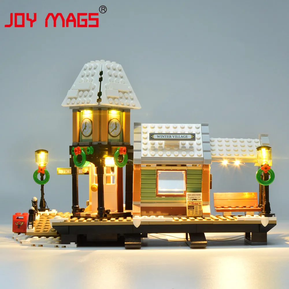 JOY MAGS светодиодный светильник для 10259 Creator Expert зимняя деревенская станция светильник ing набор совместим с моделью 36011 модель без блоков
