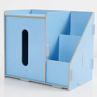 Sky Blue 3 блока DIY деревянная ручка держатель ручной работы стол органайзер ручка горшок школа ручная коробка для салфеток ручка подставка креативный МДФ деревянная доска - Цвет: Sky Blue