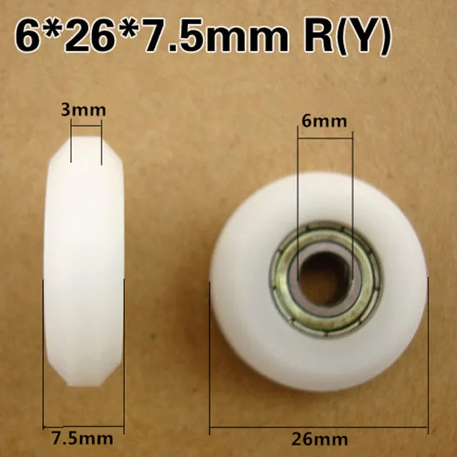 

6*26*7.5mm POM Nylon plastic pulley for DIY 3D printer engraving machine bearings 696zz R(Y) type wheel timing pulley