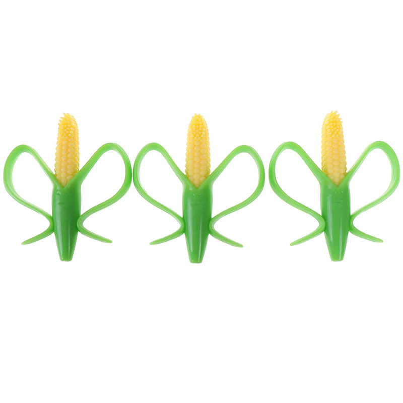Детский силиконовый Прорезыватель для обучения зубной щётке BPA Free Banana Corn малышей