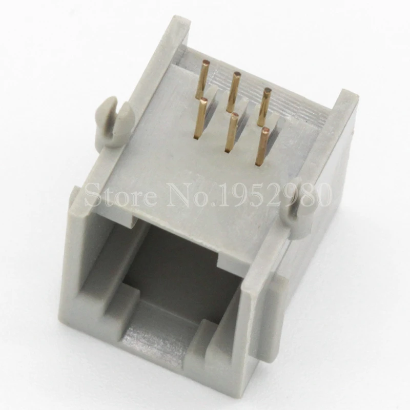 Разъем для телефона RJ45 20 шт./лот 6P6C 90 градусов гнездовой разъем Ethernet 55 А 6