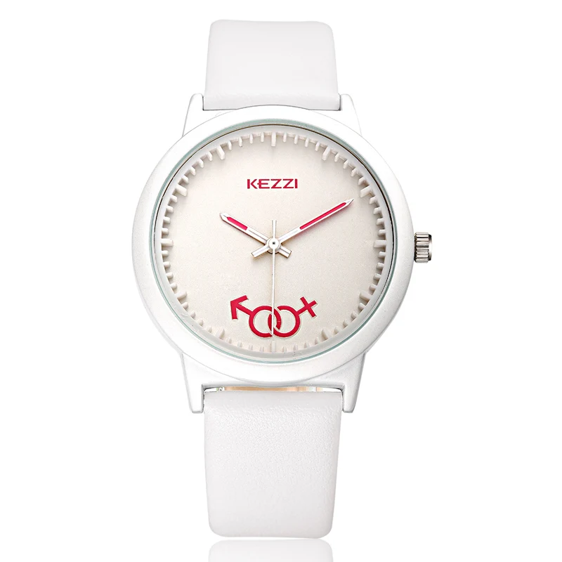 Любители прекрасный kezzi часы мальчик и девочка стильный тренд Популярные Кожа PU