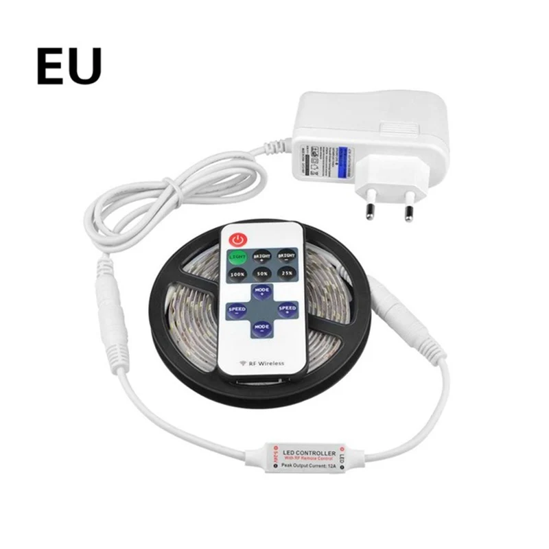 RF Remoter EU Set 1 м-5 м светодиодный ламповый светильник 2835SMD водонепроницаемый диммер СВЕТОДИОДНЫЙ светильник лента RF дистанционный Диммируемый кухонный светильник ing DIY прикроватная декоративная лампа - Испускаемый цвет: RF Remoter EU Set