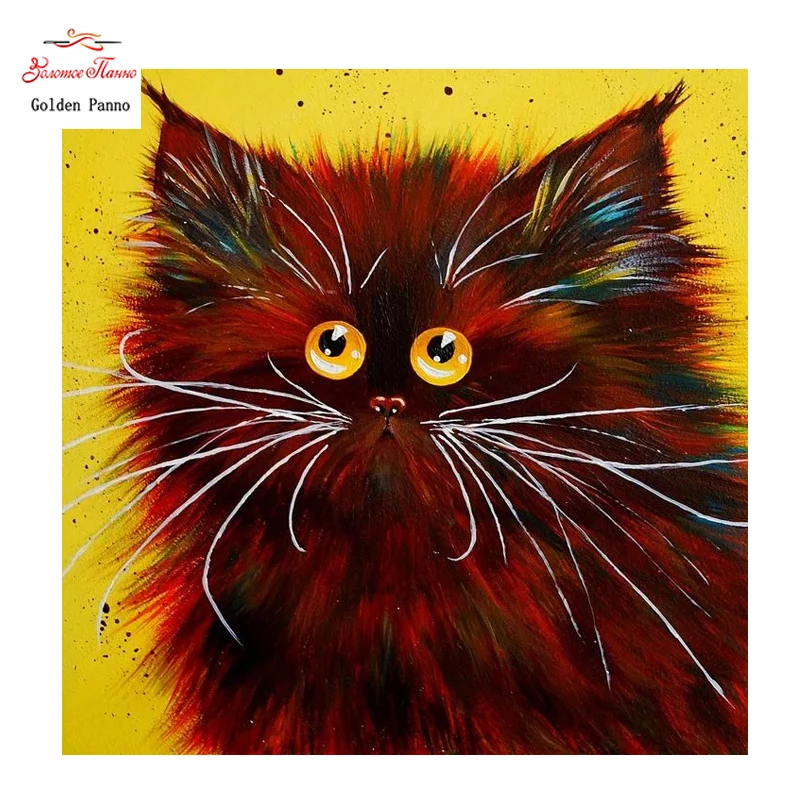 

Golden Panno,DIY DMC 11CT 14CT completely Cross stitch,Black cat, kits embroidery needlework sets wall decoration