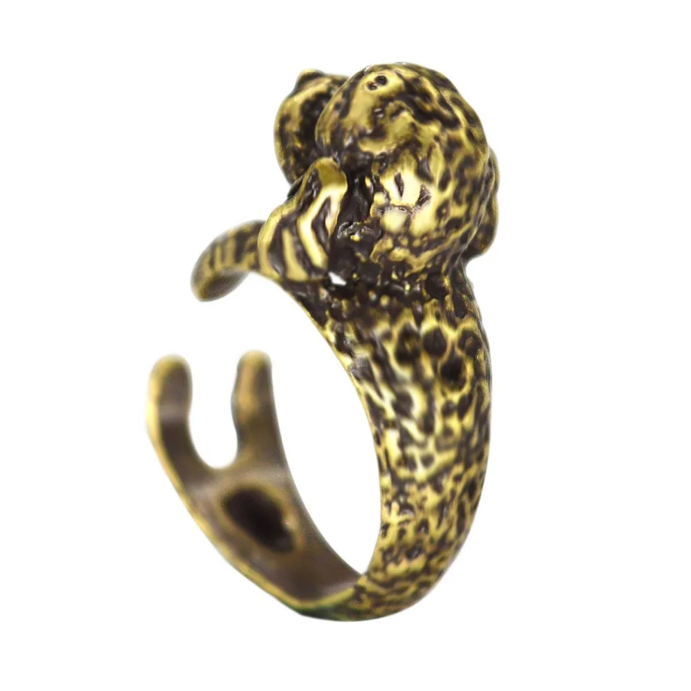 QIAMNI регулируемый винтажный милый Игрушечный Пудель собака кольцо животного для