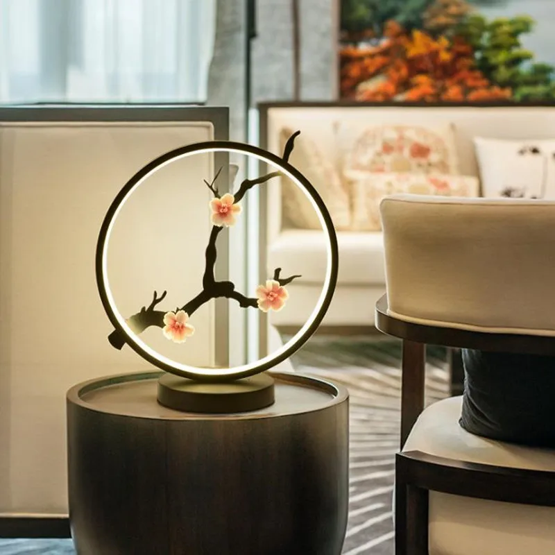 New Chinese style table lamp night light hotel villa bedroom living room LED lighting decoration zen idea individual | Лампы и