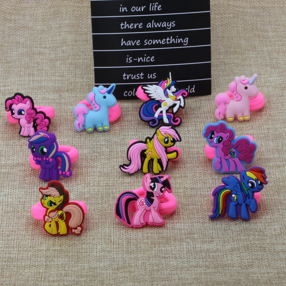 Rubber Band Unicorn Isnice заколки для волос, 10 шт./лот, высокое качество, BB заколки, аксессуары для волос с единорогом, школьные украшения для волос для девочек 2-10 лет - Цвет: Rubber Band Unicorn