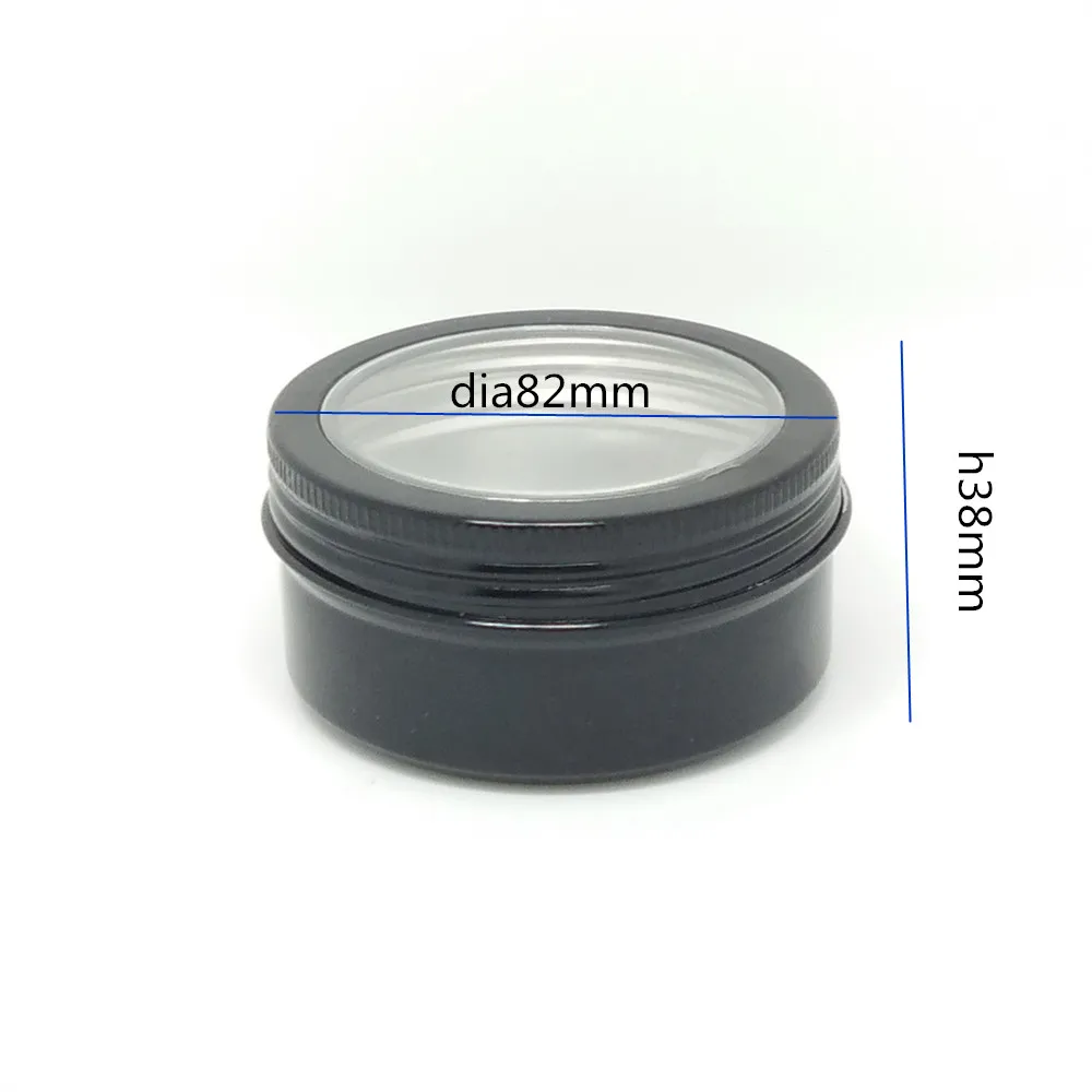 100 шт. пустые черные алюминиевые банки для кастрюль 150 г косметические контейнеры