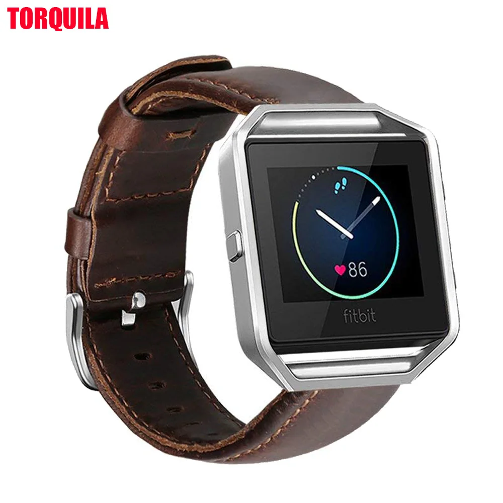 Ремешок TORQUILA из натуральной кожи с рамкой для Fitbit Blaze Смарт часы ремешок на