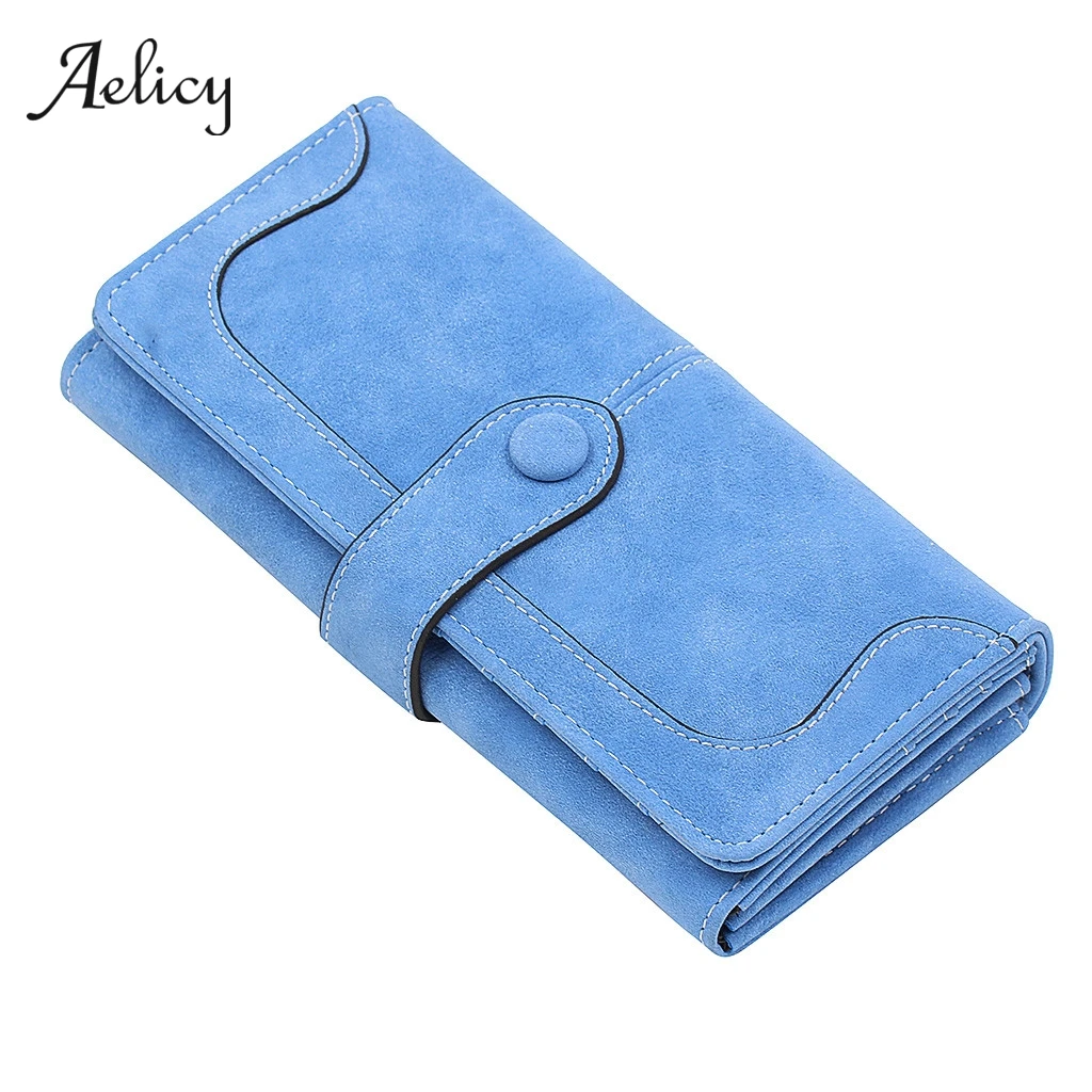 Женский кошелек Aelicy длинный матовый из матовой кожи с застежкой молнией 605