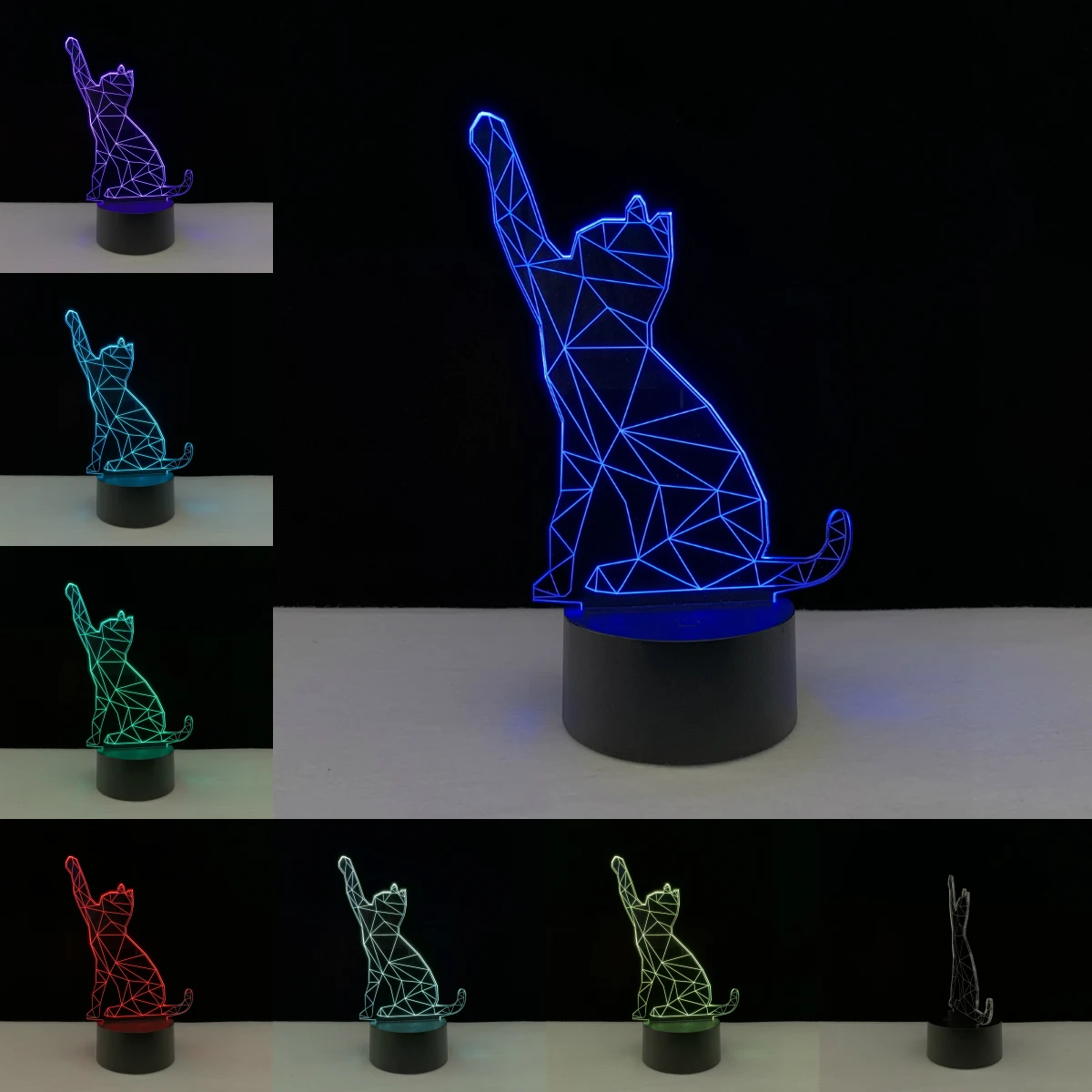 Милый Котик 3D лампа ночник в виде животного светодиодный USB прибор для настроения