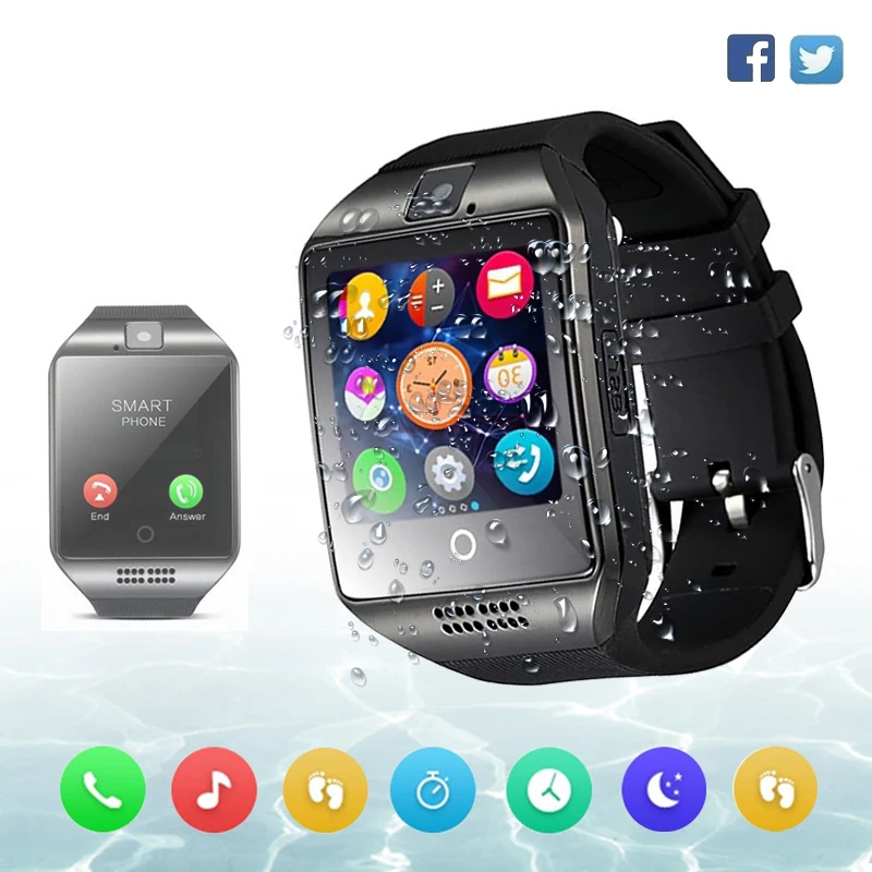 Smart Watch Men Waterproof IP67 Sim Card Android Cam Phone Sport Heart Rate Monitor IOS Compatible Better than dz09 | Электроника