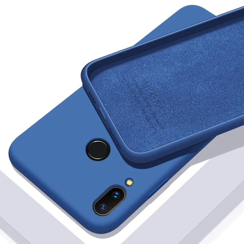 Жидкий силиконовый чехол для Xiaomi Redmi Note 7 Чехол для Xiaomi Redmi 7A чехол Xiomi Redme Note7 7 A A7 задняя оболочка - Цвет: Blue