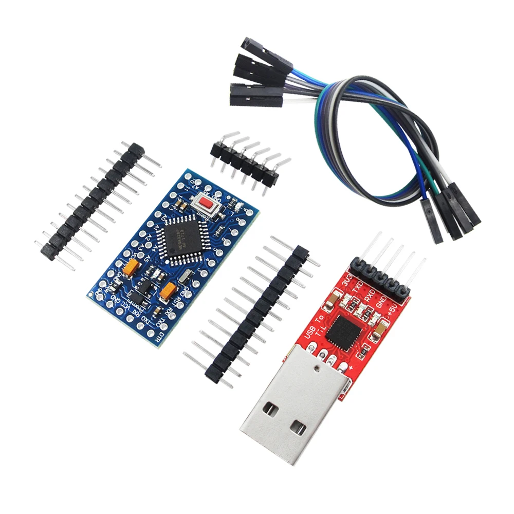 

2PCS=1LOT CP2102 Module + 1PCS Pro Mini Module Atmega328 5V 16M Compatible With Nano