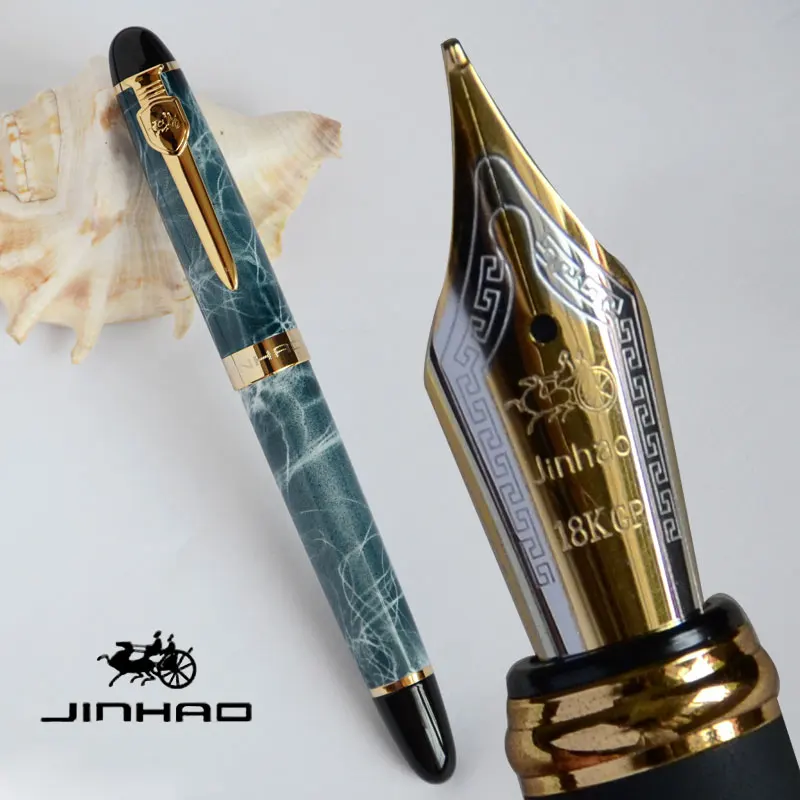 JINHAO X450A эксклюзивный широкоугольный 0,7 мм перьевая ручка коричневый серый синий серебристый зеленый 5 цветов на выбор Лучший подарок - Цвет: pen as picture show