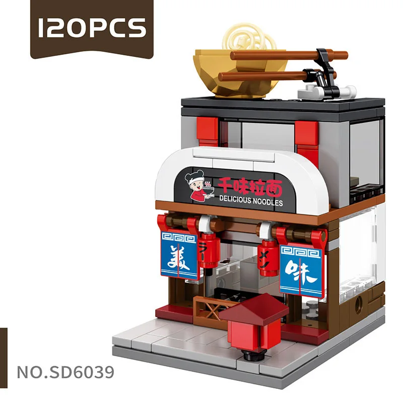 SD6024 120 PCS Строительный блок DIY мини-уличный вид сборка город мини-уличный магазин игрушек розничный магазин KFCE McDonald для детей обучающая игрушка - Цвет: SD6024 120 PCS