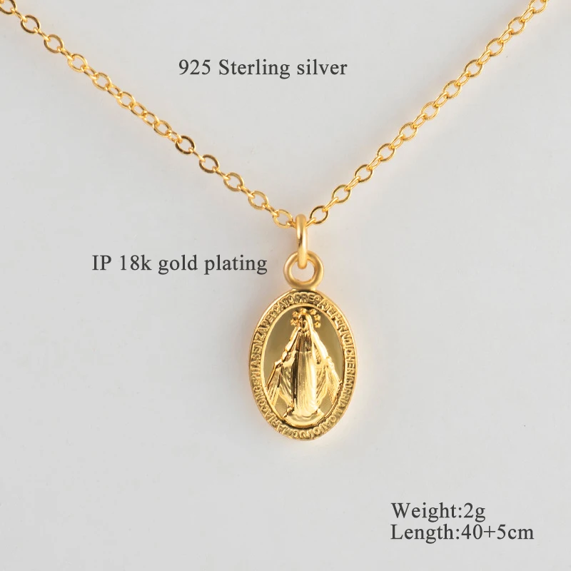 Золотые круглые ожерелья и кулоны для монет женщин из стерлингового серебра 925