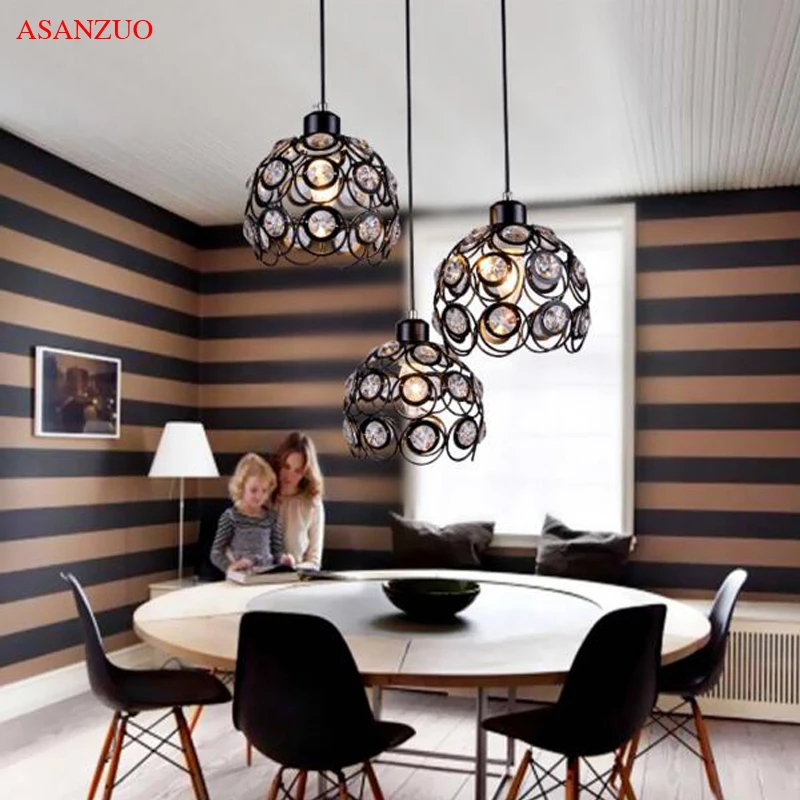 Современная хрустальная потолочная лампа черного и белого цвета декоративный