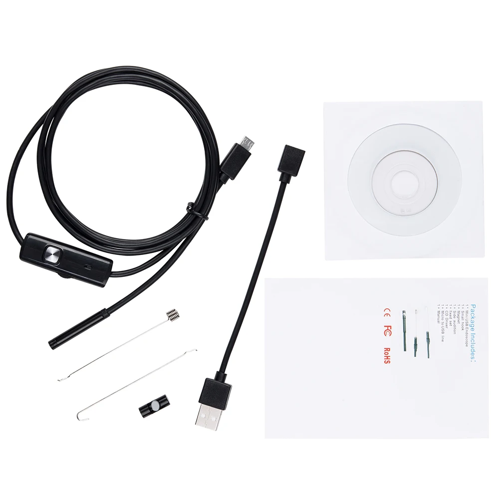 Новинка 1/1. 5/2 м 7/5. 5 мм объектив эндоскоп HD 480P USB Водонепроницаемая инспекционная
