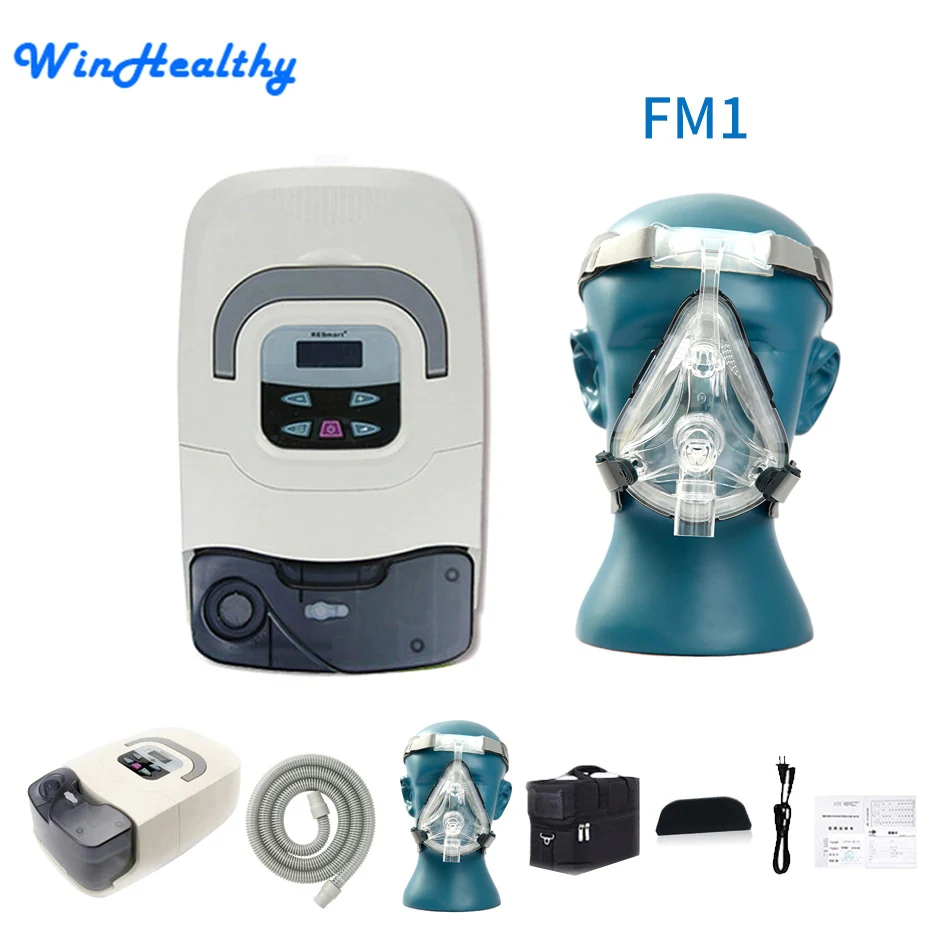 With Mask FM1 Win Healthy BMC CPAP/APAP/аппарат искусственного дыхания с полной лицевой маской или назальная маска для сна и храпа синдрома апноэ сна SAS - Цвет: With Mask FM1