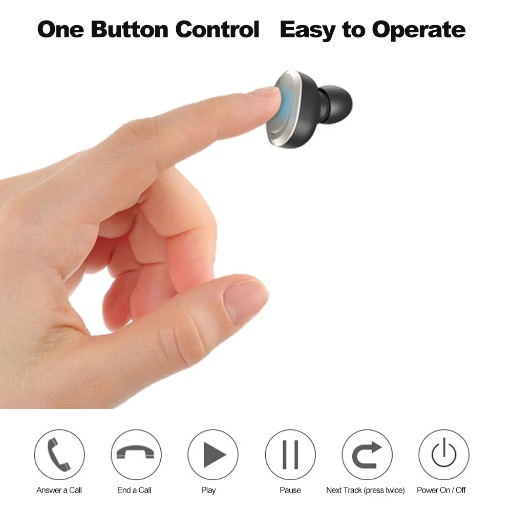TWS Беспроводные Bluetooth мини наушники вкладыши стерео музыкальные гарнитуры для