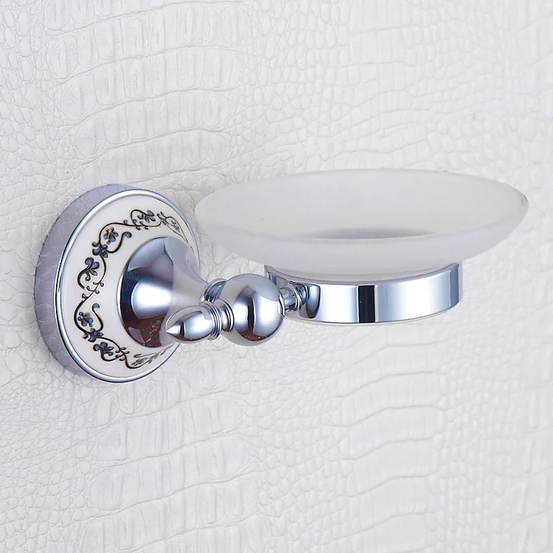 soap dish Хромированные аксессуары для ванной комнаты, набор из 304 нержавеющей стали, медная мыльница для душа, вешалка для полотенец, полка, держатель для бумаги, аксессуары для ванной комнаты - Цвет: soap dish
