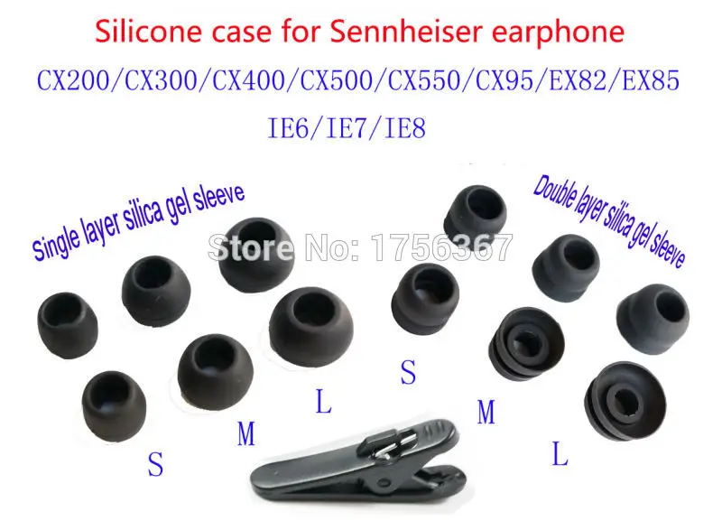 6 пар сменные силиконовые вкладыши для наушников Sennheiser CX300 CX400 CX500 CX550 CX95 EX85 IE6 IE7