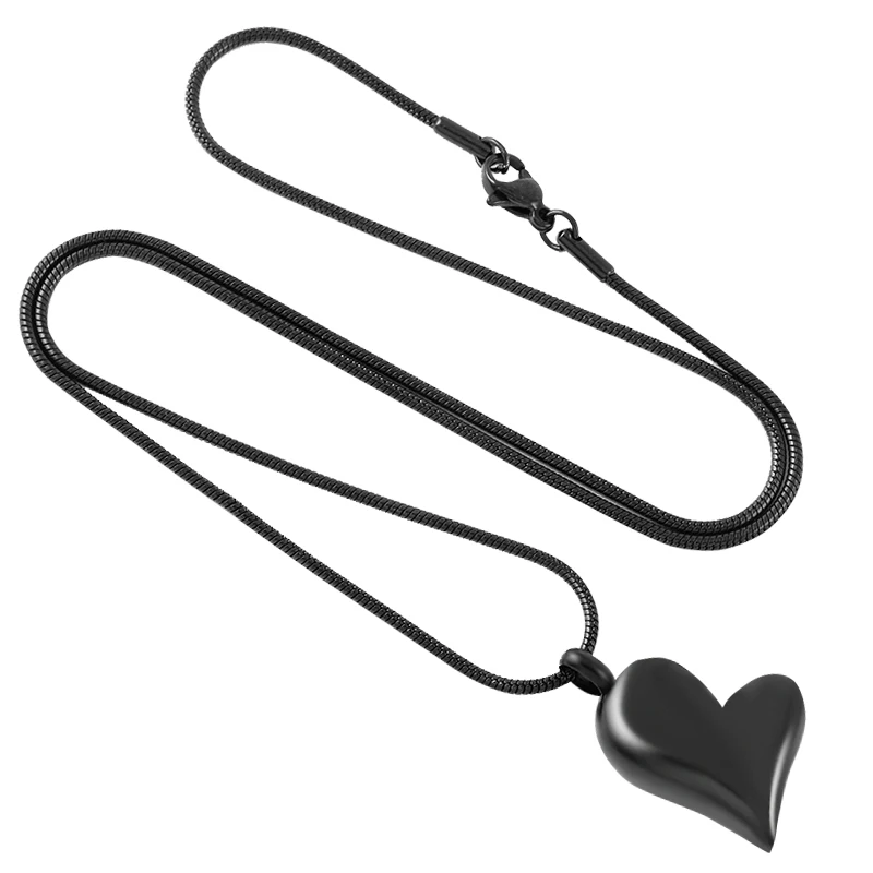 

LKJ8032 Steel, Gold, Pink Gold and Black Color Engravable Heart Cremation Pendant Hold Ashes Keepsake Jewelry for Men Women