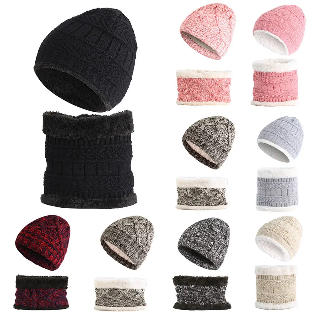 Cute Toddler Kids Hats Scarf Sets Girls Boys Baby Infant Winter Warm Crochet Knit Neck Warmers Children Beanie Cap | Детская одежда и