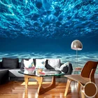 3D фотообои на заказ, домашний декор, синее морское дно, морская вода, пейзаж, настенная живопись, гостиная, спальня, фон, настенная ткань