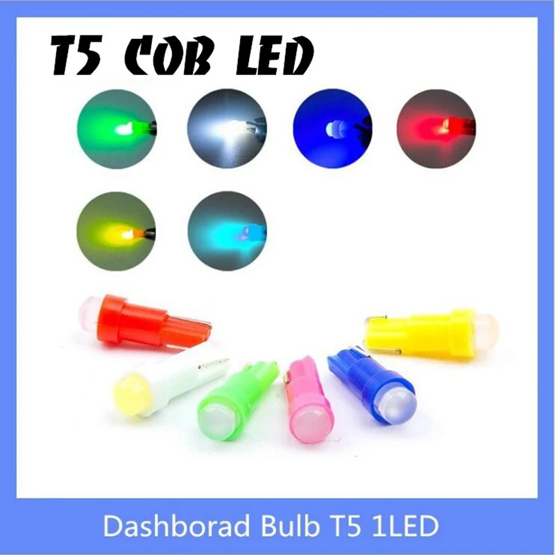 20 шт. интерьер автомобиля T5 LED 1 SMD DC 12V свет керамика приборной панели датчик