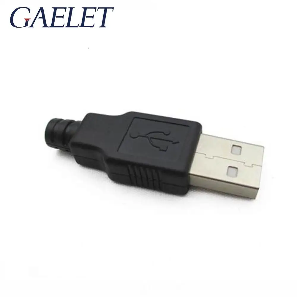 10 шт. Тип A входящий штекер USB 4 Pin разъем с черной Пластик крышка Стандартный