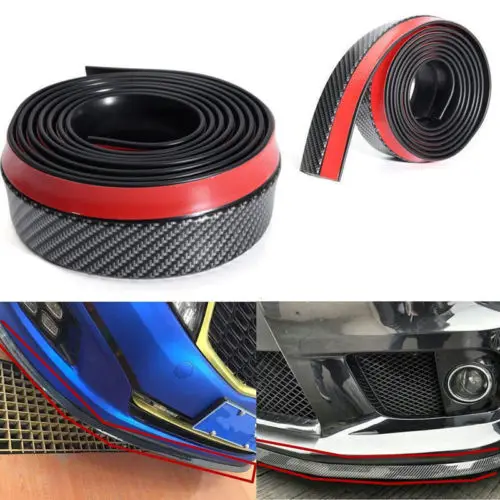 Universal 2.5M Car Front Bumper Strip Lip Carbon Fiber Effect Spoiler Rubber Hot | Автомобили и мотоциклы