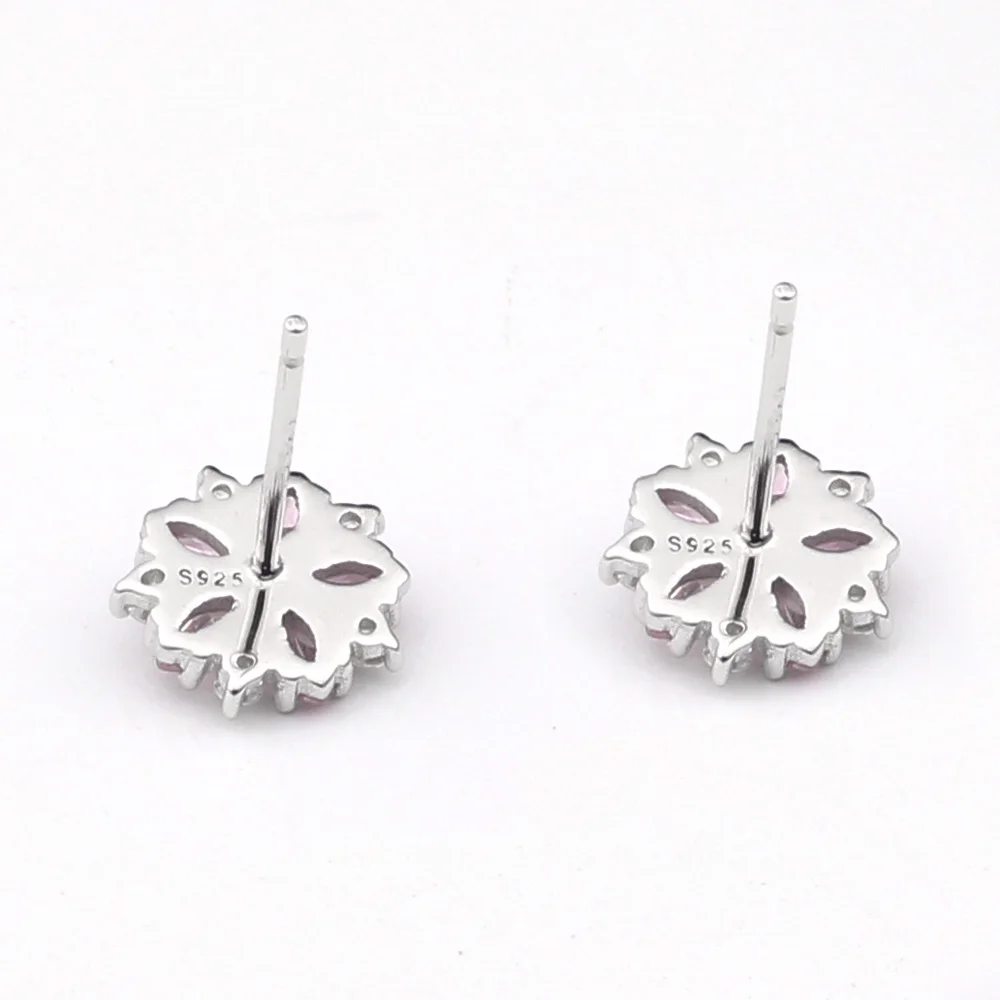 925 серебряные серьги-гвоздики женские ювелирные изделия Цветок сакуры с