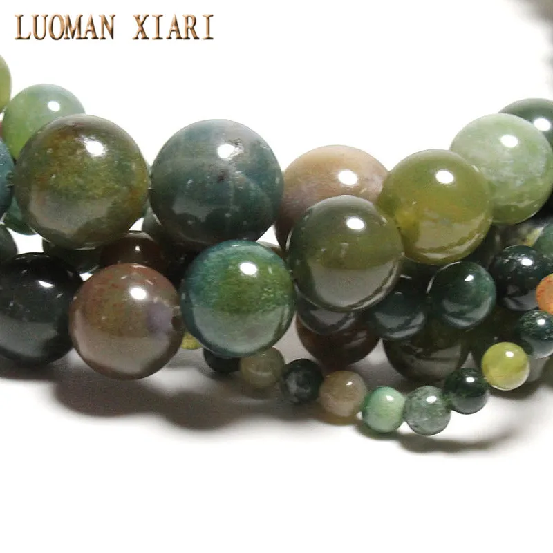 Круглые Бусины Из индийского агата качества AAA для изготовления ювелирных