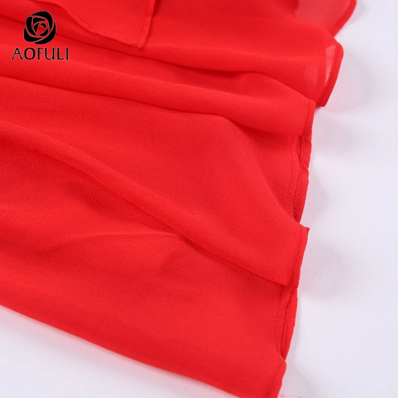 Размер S красное шифоновое короткое платье Брендовое однотонное асимметричное