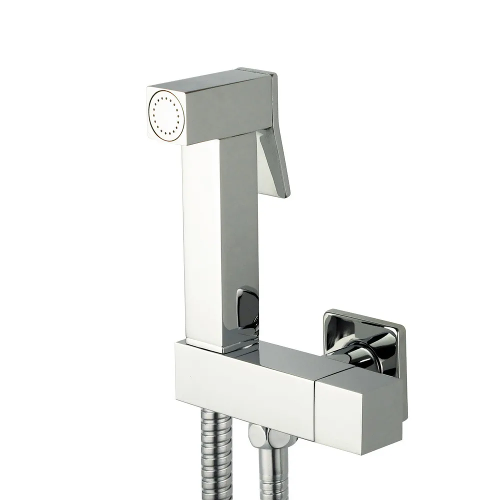 wall mounted Brass Toilet Bidet Spray Square Shattaf Anal Shower ass cleaning douche Kit handheld Sprayer sanitary ware 02-091A |