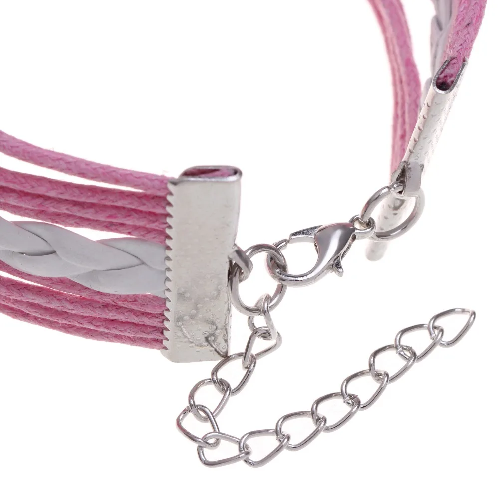 2016 розовый плетеный ЛУЧШИЙ ДРУГ браслет Мебиуса pulseira feminina bralseira мужской сова День