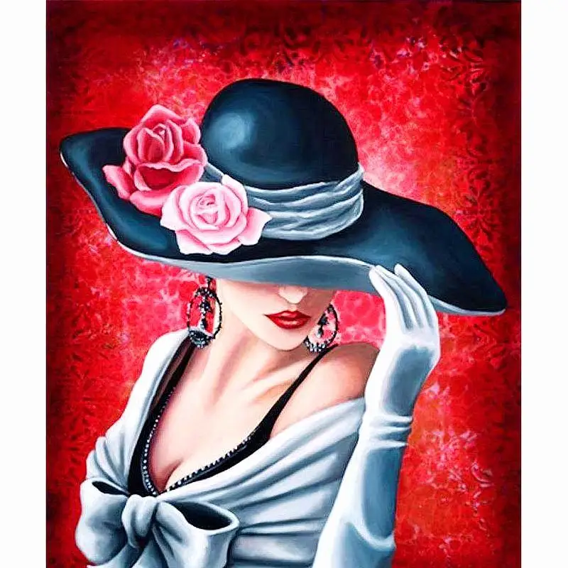 

Square Diamond 5D DIY Diamond Painting "Rose Sexy Lady" Portrait Pattern Embroidery Cross Stitch Mosaic Decoration KBL