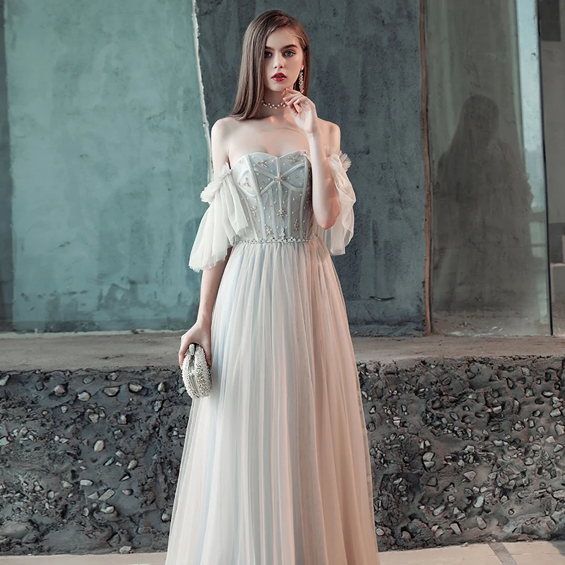 Женское вечернее платье с кристаллами Ladybeauty длинное ТРАПЕЦИЕВИДНОЕ ПЛАТЬЕ на