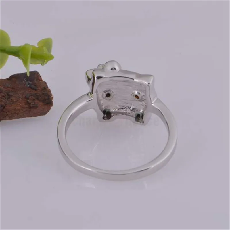 AAA Cubic Zirconia Rings for Women Cute Hello Kitt Woman Fashion Jewelry Party Accessories Gifts Girls Anillos Female | Украшения и