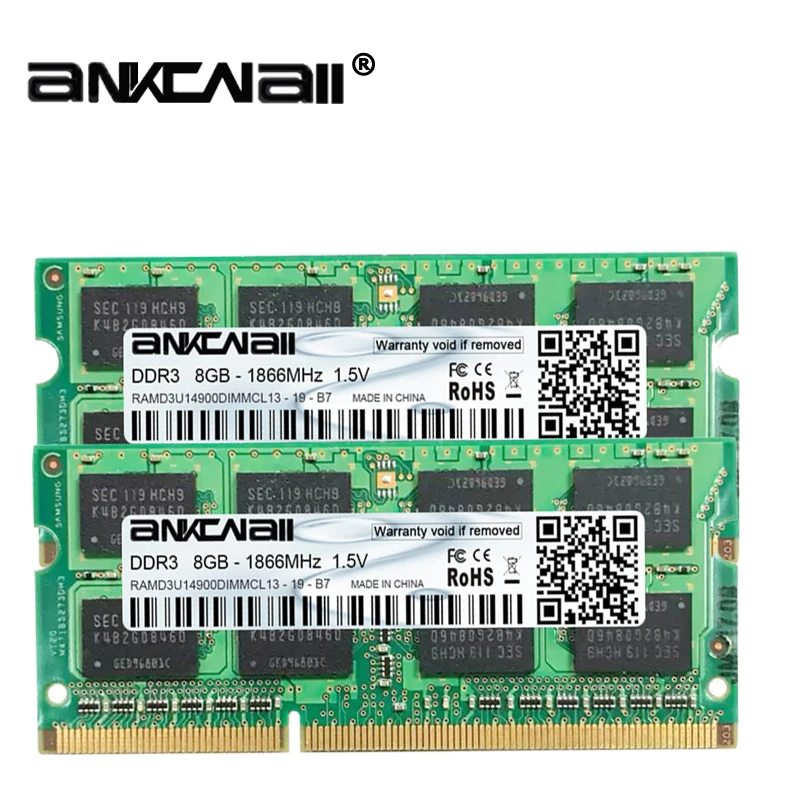 DDR3L RAM 8Gb (2pcs x 8GB)1866MHz PC3L 14900 для Intel ноутбука памяти DIMM 1 35 V 204Pin|Оперативная память| |