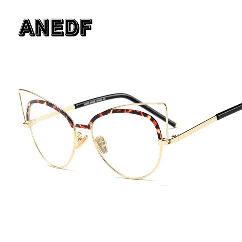ANEDF Fashion Cat Eye Read Glasses Frame Women Clear Lens Big Metal Retro Female Eyeglasses | Аксессуары для одежды