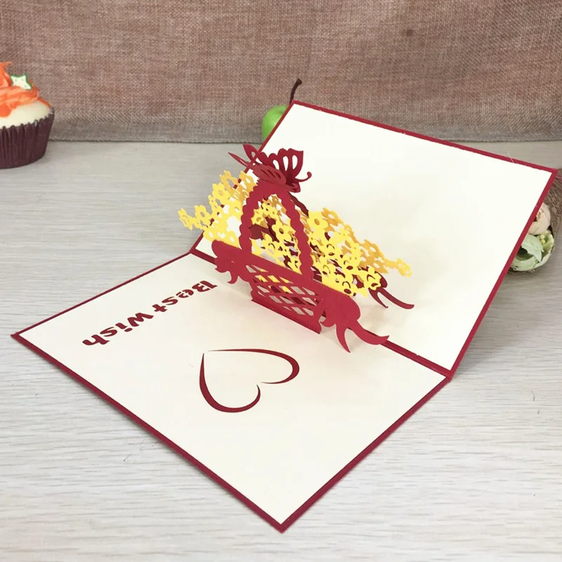 1 шт. корзина с наилучшими пожеланиями для влюбленных выдвижная 3D